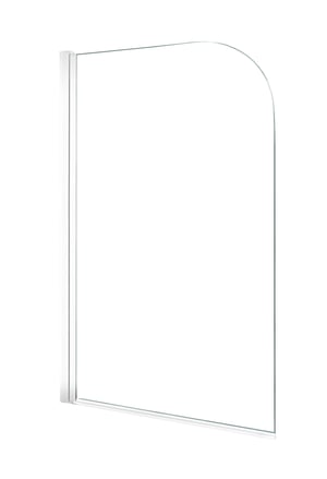 Linie Palma pare-baignoire simple 80 cm verre transparent profil blanc mat