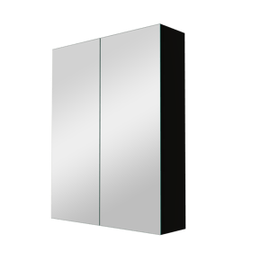 Linie Montro Spiegelschrank Bad: 60 x 75 cm, Schwarz Matt