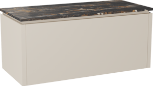 Balmani Eclips meuble salle de bains suspendu 120 x 55 cm Sandbeige avec Stretto tablette simple en Portoro Gold marbre