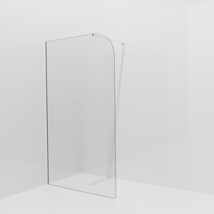 Balmani Modular inloopdouche: 120 x 200 cm, Helder glas afgerond, Glanzend chroom profielen