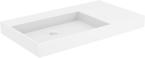 Storke jura asymmetrisch linkse wastafel matte Solid Surface 80 x 46 cm
