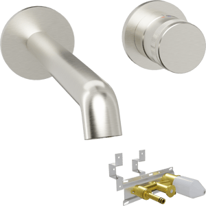 Blaufoss Pavilion robinet mural lavabo Brushed Coolmetal incl élément intégré