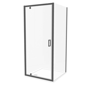 Luca Varess Vidor douchehoek met draaideur en vaste zijwand 90 x 90 cm helder glas mat zwart profiel