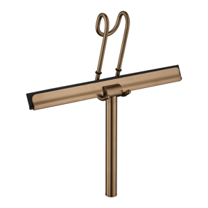 Blaufoss douchewisser Brushed RoseGold met ophangsysteem over douchewand