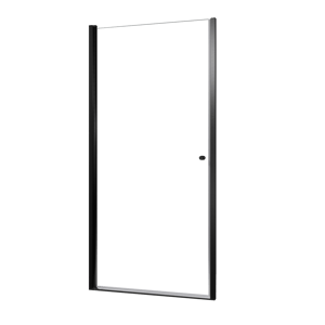 Luca Varess Kuresa Duschtür: Drehtür, 100 x 200 cm, Klarglas, Schwarzes Profil, matt