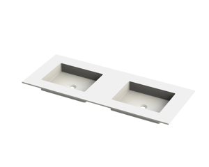 Balmani Tablo Stretto dubbele wastafel matte Solid Surface 135 x 55 cm