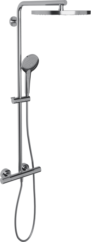 Blaufoss Nola 300 Regendusche Duschsystem mit Thermostatbatterie: Wandmontage, Chrom