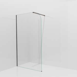 Balmani Modular inloopdouche: 120 x 200 cm, Helder glas afgerond, Brushed GunMetal profielen