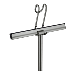 Blaufoss douchewisser Brushed Coolmetal met ophangsysteem over douchewand