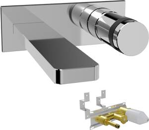 Blaufoss Sonic Unterputz-Waschbecken Armatur: Chrom glänzend, Einbauelement inklusive