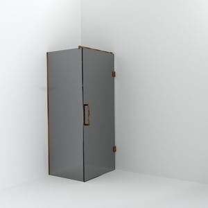 Balmani Modular douche à l'italienne avec porte: 80 x 200 cm avec porte 90 cm, Miroir Reflex, Profil Brushed Rosegold