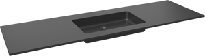 Storke Scuro Einzelwaschtisch, Quarz matt, 165 x 52 cm