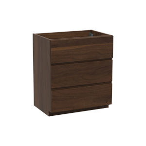 Storke Edge staande wastafelonderkast 75 x 52 cm notenhout 3 lades