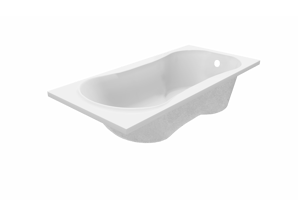 Luca Varess Trasime baignoire encastrable simple 170 x 80 cm acrylique blanc mat