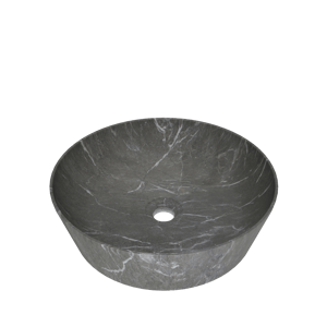 Balmani Still Aufsatzwaschbecken: Pietra Grey Marmor, rund, Ø 38 cm