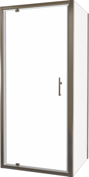 Linie Cadiz douchehoek met draaideur en vaste zijwand, 90 x 90 cm, helder glas, geborstelde chroom profielen