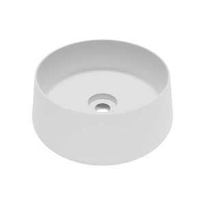 Balmani Bag Aufsatzwaschbecken: Matt Weiße Solid Surface, rund, 40 x 40 cm