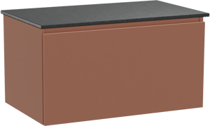 Balmani Sfera by Lucida zwevend badkamermeubel 90 x 55 cm cotto met Stretto enkel tablet in graniet zwart