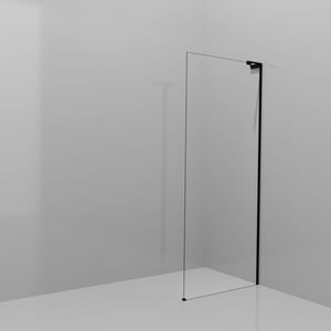 Balmani Modular inloopdouche: 90 x 200 cm, Helder glas, Mat zwarte profielen met L-Shape