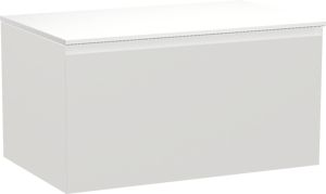 Balmani Idra meuble salle de bains suspendu 90 x 55 cm blanc mat avec Stretto tablette simple en solid surface blanc mat