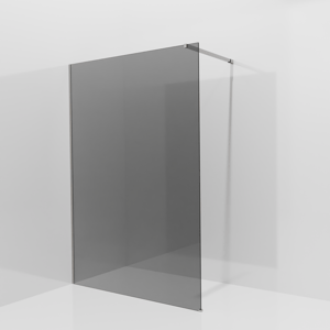 Balmani Modular inloopdouche: 140 x 200 cm, Rookglas met coating, Brushed Inox profielen