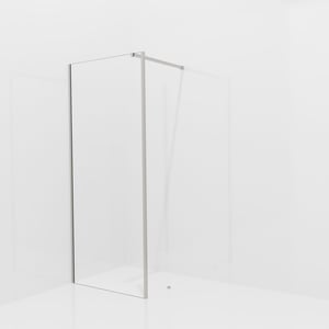 Balmani Modular inloopdouche met vaste zijwand: 90 x 200 cm, Helder glas met coating, Brushed Inox profielen