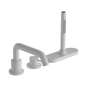 Hansgrohe Tecturis S 3-gats badrandkraan met douchekop mat wit