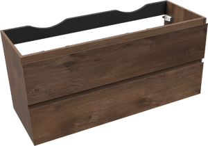Linie Lado zwevende wastafelonderkast 120 x 46 cm bruin eiken 2 lades