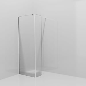 Balmani Modular douche à l'italienne avec paroi latérale fixe: 80 x 200 cm, Ribs, avec coating, Profil Chrome brillant