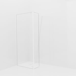 Balmani Modular inloopdouche met vaste zijwand: 90 x 200 cm, Helder glas, Mat witte profielen