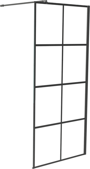 Linie Walk-In douche à l'italienne 100 x 200 cm verre square profil noir mat