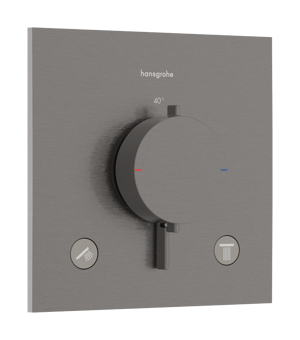Hansgrohe Ecostat Comfort E inbouw thermostaat 2 uitgangen Brushed Black Chrome