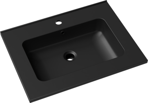 Linie Vano plan simple marbre composite Noir Mat 60 x 46 cm