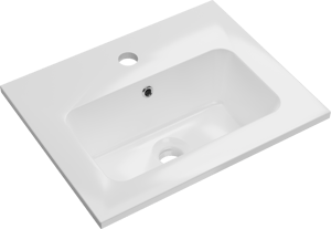 Storke Diva enkele wastafel glanzend wit composiet 45 x 40 cm