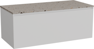 Balmani Idra meuble salle de bains suspendu 120 x 55 cm blanc mat avec Stretto tablette simple ou double en terrazzo greige terrazzo