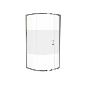 Luca Varess Vidor douchehoek kwartrond met schuifdeur 90 x 90 cm helder glas met matte strook glanzend chroom profiel