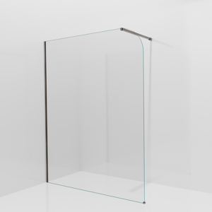 Balmani Modular inloopdouche: 160 x 200 cm, Helder glas afgerond, Brushed GunMetal profielen