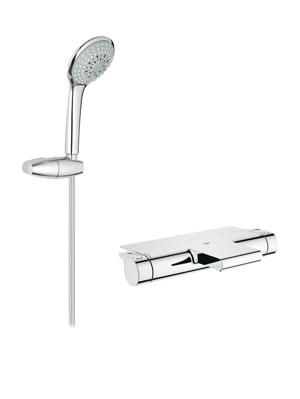 Grohe Grohtherm 2000 robinet baignoire thermostatique montage mural avec set douchette chrome