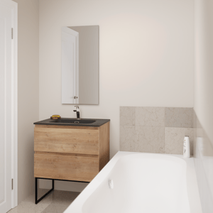 Linie Lado badkamermeubel met Baro wastafel en badkamerspiegel