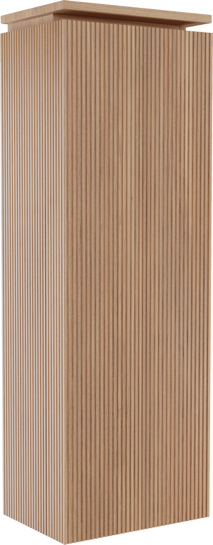 Balmani Eclips Ribs zwevende kolomkast links Teakhout 44 x 32 x 130 cm vert. sym. groef