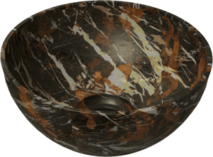 Balmani Bari XS Aufsatzwaschbecken: Portoro Marmor Gold, rund, Ø 22 cm