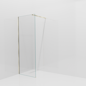 Balmani Modular inloopdouche: 80 x 200 cm, Helder glas met coating, Brushed Champagne Gold profielen