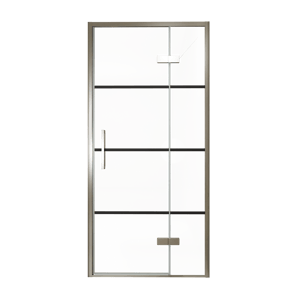 Balmani Senses Design porte pivotante à droite 100 cm x 210 cm verre Lined, Profil Brushed GunMetal