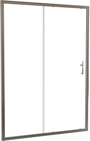 Linie Cadiz porte coulissante 140 cm x 190 cm verre transparent profil chrome brossé