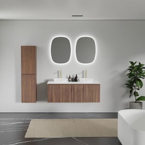 Balmani Sfera badkamermeubel met Stretto wastafelblad voor waskom(men)