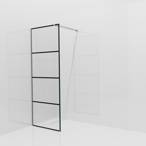 Balmani Modular douche à l'italienne: 80 x 200 cm, Lined, Profil Brushed CoolMetal