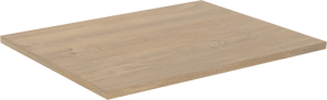 Linie Lado Einzelwaschtischplatte, Melamin Eiche Natur, 60 x 46 cm