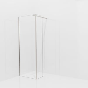 Balmani Modular inloopdouche met vaste zijwand: 80 x 200 cm, Helder glas, Brushed CoolMetal profielen