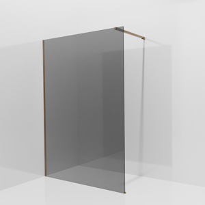 Balmani Modular inloopdouche: 140 x 200 cm, Rookglas met coating, Brushed Rosegold profielen
