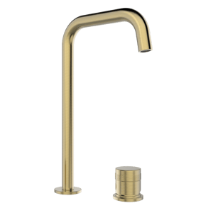 Blaufoss Pavilion Flat verhoogde wastafelkraan Brushed Gold